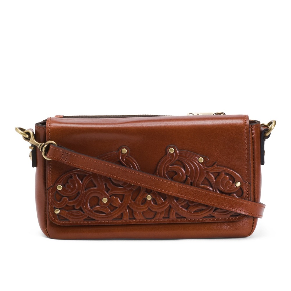 Patricia Nash Lille Studded Leather Crossbody Bag New